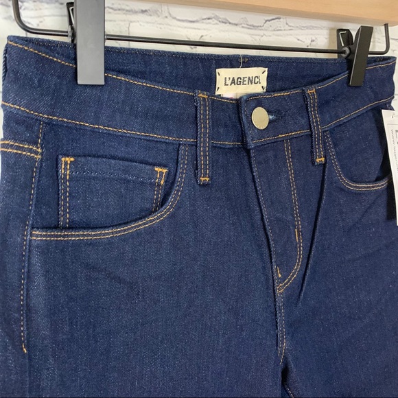 L’AGENCE Patterned Velvet Cuff Jeans Size 25 NWT - Picture 5 of 9